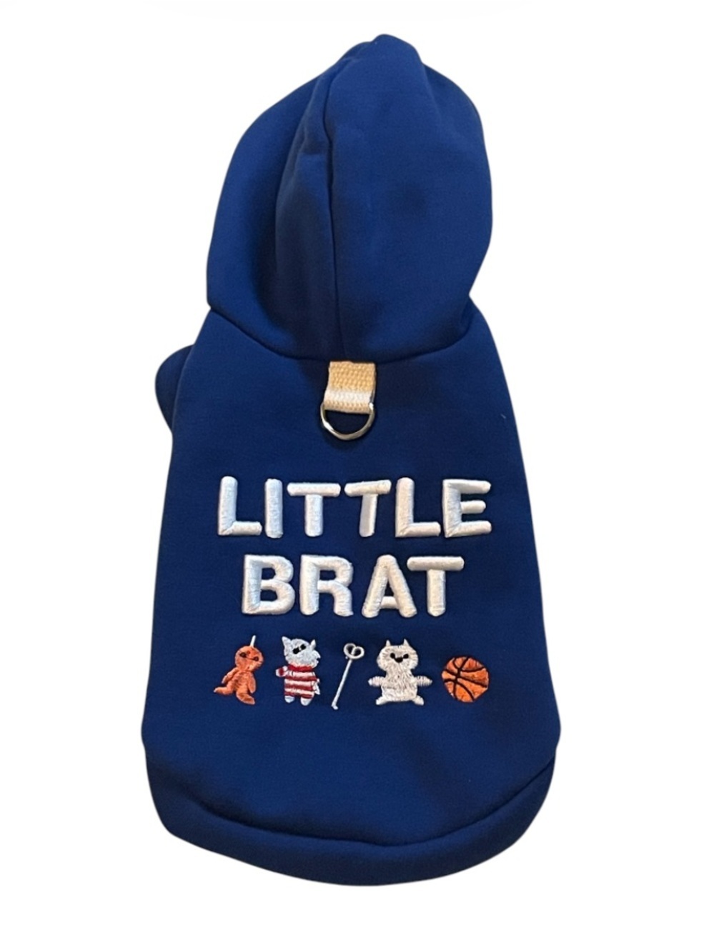 Dog Clothes Little Brat Blue Hoodie Size Small